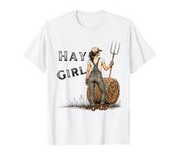 Heno Girl Funny Farm Cowgirl Western Rustic Granero Vida Camiseta