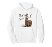 Heno Girl Funny Farm Cowgirl Western Rustic Granero Vida Sudadera con Capucha
