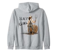 Heno Girl Funny Farm Cowgirl Western Rustic Granero Vida Sudadera con Capucha