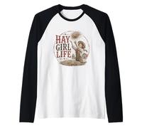 Heno Girl Life Funny Farmer Girl Horse Rustic Country Western Camiseta Manga Raglan