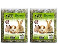 Heno Natural De Alta Montaña con Hierbas Hamster Y Mascotas Pequeñas (1 Kg) (Paquete de 2)
