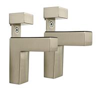 Henor 2 Soportes Ajustables para estantes flotantes de Madera/Vidrio. Montaje en Pared. Soporte Pelícano. Níquel Cepillado