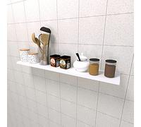 Henor Balda Pared 120x20x2.5 cm. Estante Pared Madera Herraje Totalmente Oculto Carga Soporta hasta 25Kg Blanco