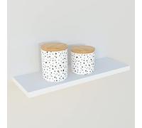 Henor Balda Pared 65x20x2.5 cm. Estante Pared Madera Herraje Totalmente Oculto Carga Soporta hasta 25Kg Blanco
