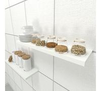 Henor Balda Pared 70x20x2.5 cm. Estante Pared Madera Herraje Totalmente Oculto Carga Soporta hasta 25Kg Blanco