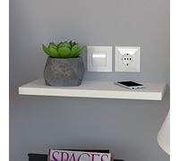 Henor Balda Pared Estante Pared Madera 50x25x2.5 cm Herraje Oculto Ajustable Horizontal Vertical e inclinación Carga 20Kg Blanco