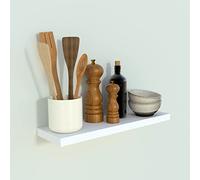 Henor Balda Pared Estante Pared Madera 50x15x2.5 Cm. Ajustable en Horizontal. Vertical e Inclinación. Soporta hasta 30kg Blanco