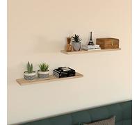 Henor Balda Pared. Estante Pared Madera 80 x 15 x 3 Cm. Ajustable en Horizontal. Vertical e Inclinación. hasta 30Kg Pino Natural