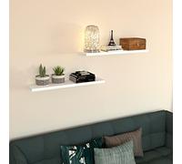 Henor Balda Pared Estante Pared Madera 80x25x2.5 cm Herraje Oculto Ajustable Horizontal Vertical e inclinación Carga 20Kg Blanco