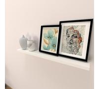 Henor Balda Pared Estante Pared Madera 90x15x2.5 Cm. Ajustable en Horizontal. Vertical e Inclinación. Soporta hasta 30kg Blanco