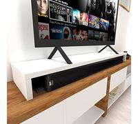 Henor Elevador Doble TV de Madera FSC® 160 x 35 x 15 cm Blanco Mate. Soporta +100 Kg.