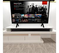 Henor Elevador Doble TV de Madera FSC® 180 x 35 x 15 cm Blanco Mate. Soporta +100 Kg.