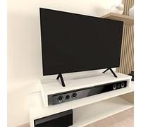 Henor Elevador Doble TV de Madera FSC® 120 x 35 x 15 cm Blanco Mate. Soporta +100 Kg.