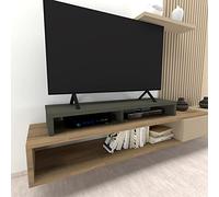 Henor Elevador Doble TV de Madera FSC® 120 x 35 x 15 cm Grafito Mate. Soporta +100 Kg.