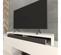 Henor Elevador Doble TV de Madera FSC® 140 x 35 x 15 cm Blanco Mate. Soporta +100 Kg.
