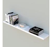 Henor Estante Pared Balda Pared Madera 100x25x2.5 cm Herraje Oculto Ajustable Horizontal Vertical e inclinación Carga 20Kg Blanco