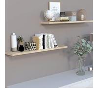 Henor Estante Pared, Balda Pared Madera 100 x 25 x 3 Cm. Ajustable en Horizontal. Vertical e Inclinación. hasta 20Kg Pino Natural