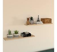 Henor Estante Pared, Balda Pared Madera 110 x 15 x 3 Cm. Ajustable en Horizontal. Vertical e Inclinación. hasta 30Kg Pino Natural