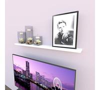 Henor Estante Pared Balda Pared Madera 120x15x2.5 Cm. Ajustable en Horizontal. Vertical e Inclinación. Soporta hasta 30kg Blanco