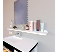 Henor Estante Pared Balda Pared Madera 120x25x2.5 cm Herraje Oculto Ajustable Horizontal Vertical e inclinación Carga 20Kg Blanco