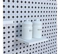 Henor Estante Pared Balda Pared Madera 30x25x2.5 cm Herraje Oculto Ajustable Horizontal Vertical e inclinación Soporta hasta 20Kg Blanco