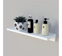 Henor Estante Pared en L Madera 55 x 17 x 7.5 cm. Estantes Flotantes. Colgantes. Sala de Estar. Oficina en Casa. Baño. Cocina Blanco.