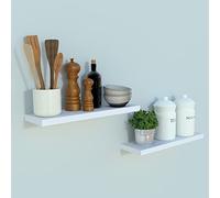 Henor Lote 2 Und. Balda Pared Blanco Madera FSC® 50 x 15 x 2.5 Cm. Soporte Oculto, Carga hasta 30Kg