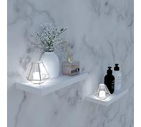 Henor Lote 2 Und. Balda Pared Madera 30 x 15 x 2.5 Cm. Ajustable en Horizontal. Vertical e Inclinación. Soporta hasta 30kg Blanco