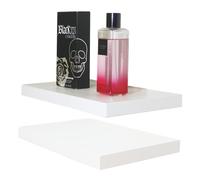 Henor Lote 2 Und. Balda Pared Madera 30 x 20 x 2.5 Cm. Ajustable en Horizontal. Vertical e Inclinación. Soporta hasta 25kg Blanco