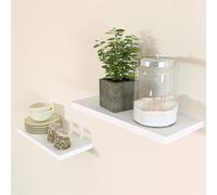 Henor Lote 2 Und. Balda Pared Madera 50 x 20 x 2.5 Cm. Ajustable en Horizontal. Vertical e Inclinación. Soporta hasta 25kg Blanco