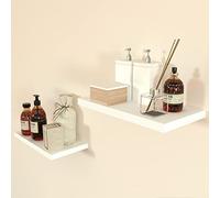Henor Lote 2 Und. Estante Pared Blanco Madera FSC® 40 x 20 x 2.5 Cm. Soporte Oculto, Carga hasta 25Kg