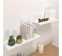 Henor Lote 2 Und. Estante Pared Blanco Madera FSC® 60 x 20 x 2.5 Cm. Soporte Oculto, Carga hasta 25Kg