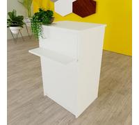 Henor Mostrador de Recepción EGA. 62 x 50/65 x 102 cm. Mueble de Atención al Cliente para Oficina, Tienda, Clínica o Salón Fabricado en España Blanco.