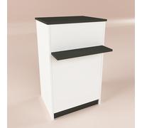 Henor Mostrador de Recepción EGA. 82 x 50/65 x 102 cm. Mueble de Atención al Cliente para Oficina, Tienda, Clínica o Salón Fabricado en España Blanco con Grafito.