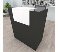 Henor Mostrador Oja. 100x50x107 cm. con Mesa Interior. Ideal para Recepción Atención Oficina Comercio Negocio Local Comercial. Grafito + Blanco.