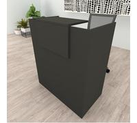 Henor Mostrador Oja. 80x50x107 cm. con Mesa Interior. Ideal para Recepción Atención Oficina Comercio Negocio Local Comercial. Grafito.