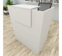 Henor Mostrador Oja. 90x50x107 cm. con Mesa Interior. Ideal para Recepción Atención Oficina Comercio Negocio Local Comercial. Gris.