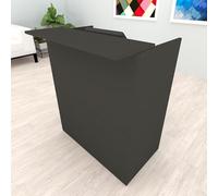 Henor Mostrador Tirón. 100x50/65x107 cm. con Mesa y Estante Interior. Ideal para Recepción Atención Oficina Comercio Negocio Local Comercial. Grafito.