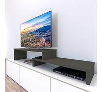 Henor Mueble TV Escalera Ajustable de Madera 110+90 x 35 x 30/15 cm Grafito