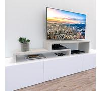 Henor Mueble TV Escalera Ajustable de Madera 90+90 x 35 x 30/15 cm Roble Stel