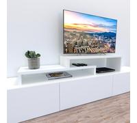 Henor Mueble TV Escalera Ajustable de Madera FSC® 90+90 x 35 x 30/15 cm Blanco