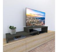 Henor Mueble TV Escalera Ajustable de Madera FSC® 90+90 x 35 x 30/15 cm Grafito