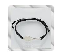 Henor Pulsera Pádel en Macramé Negro. Plata de Ley S925 acabado Natural y pulida a mano. Largo ajustable de 16cm a 22cm. Cierre Nudo corredizo PS3315870N