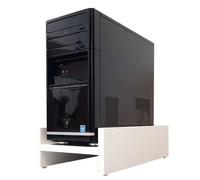 Henor Soporte Madera CPU Ordenador 25 x 45 x 12 Cm Elevador CPU Blanco