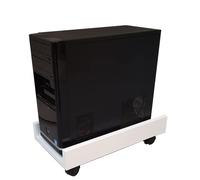Henor Soporte Madera FSC® CPU Ordenador con Ruedas 25x45x12.5 Cm Elevador CPU con Ruedas Blanco