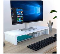 Henor Soporte Madera FSC® Monitor Elevador TV 62 x 26.5 x 12 cm Soporta 50 Kg. Blanco