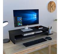 Henor Soporte Monitor de Madera con Bandeja Extraíble 82 x 32 x 18 cm. Soporta 50 Kg. Grafito