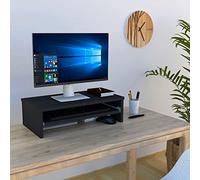 Henor Soporte Monitor de Madera FSC® con Bandeja Extraible 62 x 32 x 18 cm. Soporta 50 Kg. Grafito