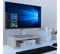 Henor Soporte Monitor Elevador TV de Madera FSC® 42 x 26.5 x 12 cm Soporta 50 Kg. Roble Stel