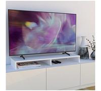 Henor Soporte para Monitor TV 100x26.5x12 cm Soporta hasta 90kg Blanco | 19 mm de grosor, almohadillas antideslizantes y espacio inferior para teclado, ratón o barra de sonido.
